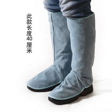 焊工牛皮護腿 電焊防燙護腳腳蓋 耐高溫耐磨防火花飛濺焊接防護, 40CM加加長款（粘貼款）顏色隨機, 1個