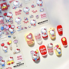 산리오 캐릭터 네일 아트 스티커 3종 세트, 3개, 헬로키티 세트 S84N03