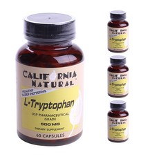 CALIFORNIA NATURAL L-色胺酸膠囊 500mg, 60 件, 4個
