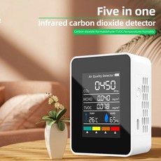 실내 공기 질 감지기 포름알데히드 HCHO TVOC 테스터 LCD 온도 습도 알람 CO2 계량기 3/5 in 1, 01 3 in 1