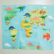 세계지도 인테리어천 벽걸이 공룡 장식 창문 가리개, 단품