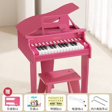 미니 그랜드피아노 키보드 악기 건반 미니피아노, E. 체리 블라썸 핑크 플러그인/배터리, 1개