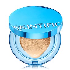 SKINTIFIC 絲絨柔霧控油遮瑕氣墊粉餅 霧面持妝, 1個, 00-瓷白色（適合冷白肤色）