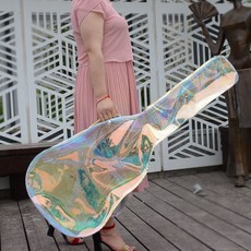 吉他包吉他包鐳射漸變透明41寸40民謠雙肩背23寸尤克里里袋琴套新款個性吉他琴袋加厚琴包吉他背袋, 鐳射40/41寸吉他包, 1個