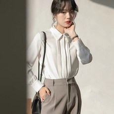 투니스 여성 무드 심플 슬림핏 긴소매 셔츠