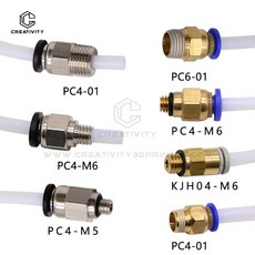 창의성 3D PC4-M6 PC4-01 공압 직선 커넥터 부품 보어 4mm PTFE 튜브 필라멘트 M6 피드 피팅 커플러, 02 10PCS, 03 Blue PC4-01