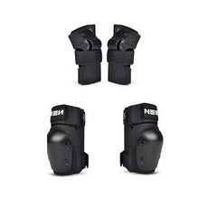 無品牌 輪滑護具 騎行防摔護具 滑板護具全套, 1個, 黑色 護手+護肘,M碼 32.5-52.5公斤