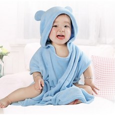 Minyongmamang兒童款小熊超細纖維沙灘浴袍