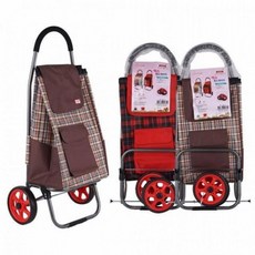핸드 캐리어 이동식 수납 카트 대형+노드커머스Shop, 브라운