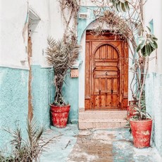 풍경 지중해 그리스 베고니아 올리브 나무 포스터 그림 벽 예술 홈 장식, 19. 10