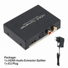 HDMI 호환 오디오 추출기 5.1ch 2.0ch 스테레오 추출기 변환기 광학 TOSLINK SPDIF + L/R 오디오 분배기 어, 01 빠른, 02 EU Plug