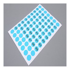 똑똑마켓홈 원형 숫자 스티커 차량스티커, 51~100 옐로우