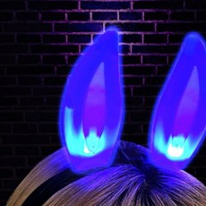 LED 파티 머리띠 야광 토끼 머리띠 반짝반짝 응원 축제 소품, 1개, 2LED머리띠-캣-랜덤