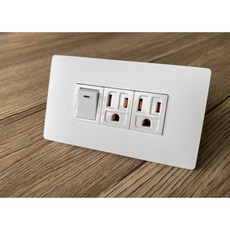 Panasonic國際牌 日本製面板 ADVANCE蓋板 ㄧ開關二接地插座 最薄面板 工業風, 1個, 白色蓋板/白色開關插座,單切開關