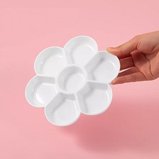 꽃팔레트 꽃접시 파렛트 동양화 민화 미술도구(화이트)