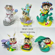 haengbuk 짱구는 못 말려요 6종 세트 애니메이션 장식품 애니메이션 피규어 인형, 1세트