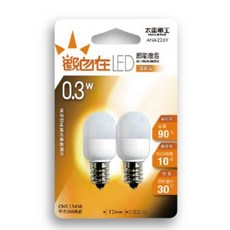 太星電工 觀自在 LED節能燈泡 E12 0.3W 2入裝 (暖白光/白光/琥珀/紅光), 1個, ANA226Y琥珀光