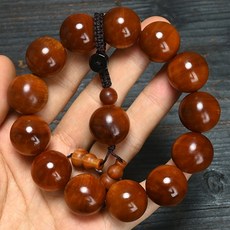 太行崖柏玉化糖心料手串 - 陳化紅高油密2.0佛珠 - 濃鬱香味, 18mm*13顆精品（50克以上）, 1個