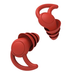 3중 소음차단 수면 귀마개 나노 실리콘 이어플러그 학습용, 1개, 레드