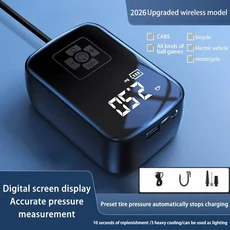 BUVAYE 무선 차량용 에어 컴프레서 휴대용 전기 타이어 인플레이터 자동차 자전거 축구공 인플레이터 펌프, 01 Upgraded version