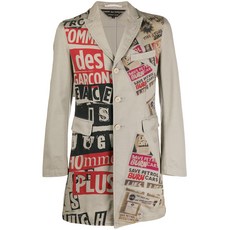 꼼 데 가르송 중고 2008 콜라주 프린트 코트