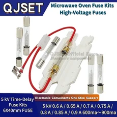 5pcs1set 5KV 특수 전자레인지 퓨즈 6X40MM 0.65A 0.7A 0.75A 0.8A 0.85A 0.9A 고전압 홀더 키트 5000V 700mA 6*40, 0.8A 800ma 5pcs