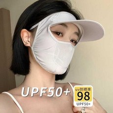 골프 얼굴 자외선차단마스크 모자 얼굴가리개 풀페이스, 1개, 검은색