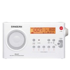 SANGEAN AM/FM雙波段收音機, 白色, PR-D7