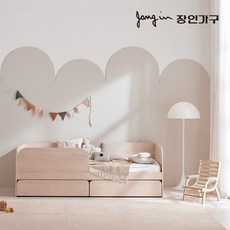 장인가구 뉴피터 E0등급 저상형 슬라이딩 데이베드 수납침대 S 파워본넬, 애쉬화이트