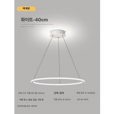 세련된 현대적인 블랙 화이트 미니멀리스트 주방 거실용 천장조명, 화이트 40cm 화이트