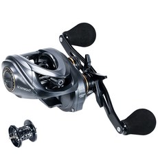 SeaKnight 바이트캐스팅 낚시 릴 FALCAN4 5.4:1 민물 낚시용, 검정색, 왼손용 및 예비 얕은 라인 스풀