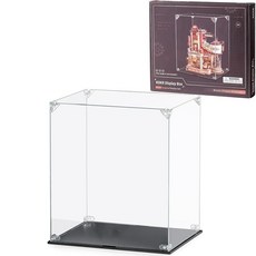 ROBOTIME 3D 나무 퍼즐용 아크릴 디스플레이 케이스 수집품을 위한 투명 아크릴 상자 쉬운 조립 모델 키트용 플라스틱 베이스가 있는 쌓을 수 있는 먼지 커버 (28., ROBOTIME 3D 나무 퍼즐용 아크릴 디스플레이 케
