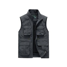 男款羽絨工裝背心 戶外登山防風防水保暖無袖棉服 多功能舒適穿搭