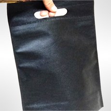 부직포 행사용 펀칭백 블랙 35X43cm 밑8cm 50매, 옵션명단품