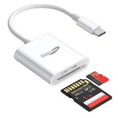 애니포트 아이폰 안드로이드 C타입 OTG SD카드 리더기, 1개, White, AP-ICR30