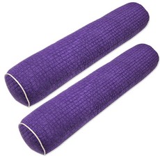 폴랑 1+1 메밀 목침베개 피그먼트 커버 거북목 일자목 원형 경추베개, 퍼플 2개