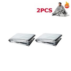 담요 방풍 방수 호일 열 장비 캠핑 야외 처치 군사 키트, 1개, 1. Silver 2PCS