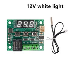 W1209 DC 5V 12V 24V 열 냉각 온도 조절기 제어 스위치 컨트롤러 온도계 Thermo NTC 센서, 12V White, 1개