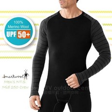 SmartWool 男 中厚保暖 圓領長袖羊毛衛生衣 NTS250 內搭保暖刷毛衣 登山底層衣