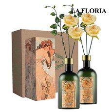 라플로리아 꽃 디퓨저, 2개, 500ml, S5.장미뿜뿜향/A2.들장미(소)-L12/옐로우