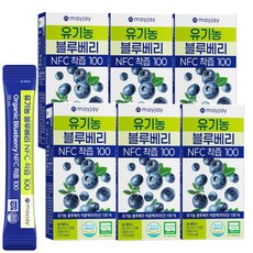 유기농 블루베리즙 100% 착즙 NFC 주스 스틱 메이제이, 6박스, 300ml