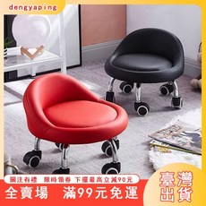 滑輪矮凳 移動帶輪小凳子 擦地凳 兒童學步 旋轉矮凳 萬向輪 修腳美縫圓板凳, 【舒適版】紅色小靠背（超取限1件）,金鑽輪（承重240斤）, 1個