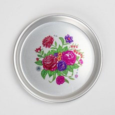 쿡차 레트로 추억의 꽃 쟁반, 혼합색상, 1개