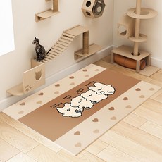 Jeernare 강아지 미끄럼방지매트 pvc 방수 애견매트 커팅 가능 다용도 클리닝 간단한 강아지 바닥매트, 1개, 곰돌이