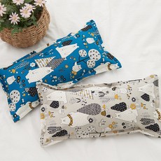 [르헤브] 숲속친구들 메밀베개편백베개(속포함), 편백-블루, 1개