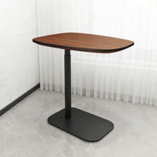 원목 에어 리프팅 이동식 사이드 테이블 / 다기능 코너 테이블 / 거실 티테이블전체 자작나무 원목 티테이블 높이 조절 가능전체 자작나무 원목 티테이블 높이 조절 가능, 먹그림자 호두색