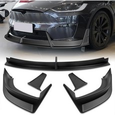 W파워 전면 범퍼 립 20222025 테슬라 모델 X에 적합 스포일러 에어 차인 바디 키트 스플리터 ABS 2023 2024 STP 스타일 무도장 무광 검정, W파워, 전면 범퍼 립 20222025 테슬라 모델 X