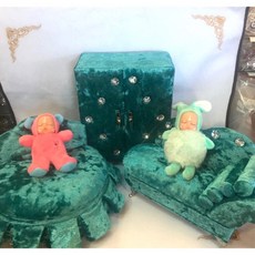 沙發床邊衣櫥收納盒 貴妃椅珠寶盒古曼娃娃睡夢娃娃收納整理, 1個, 珠寶盒淺灰色