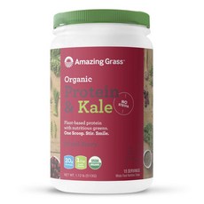Amazing Grass Protein & Kale No Stevia 混合漿果無麩質, 1個, 510克