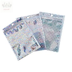서락 걸이형 디자인 홀로그램 지퍼백 소분 포장봉투 9x12cm 케이블, 원형